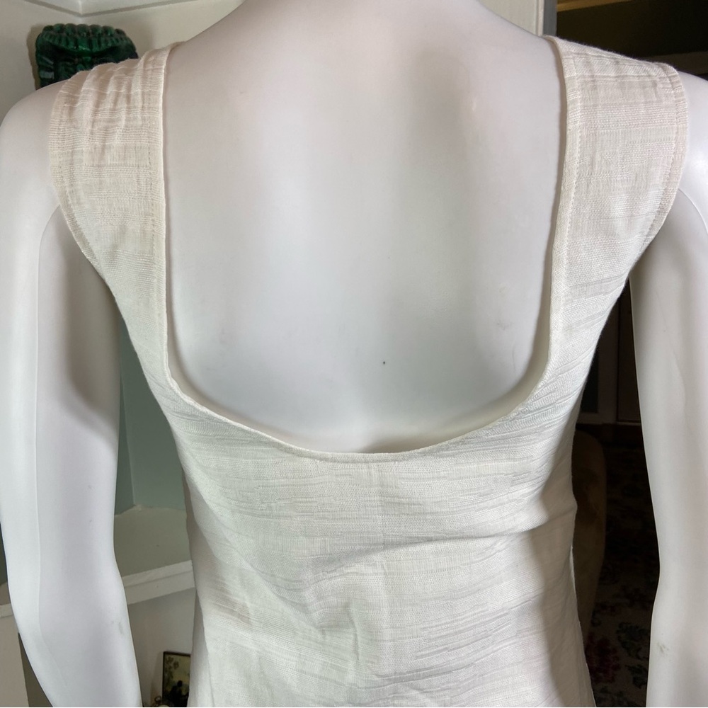 Callahan Knitwear Colette White Dress Textured Backless Midi Maxi Cotton Shift - Picture 13 of 15